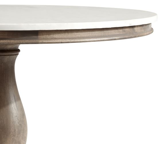 round pedestal dining table marble top