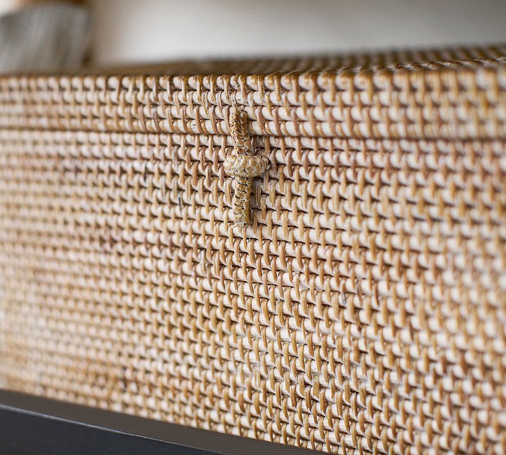 Tava Handwoven Rattan Bathroom Accessories Pottery Barn