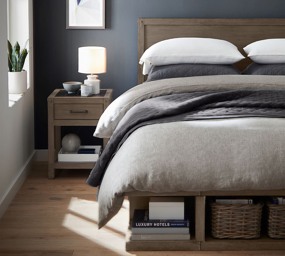 Brooklyn Storage Platform Bed & Headboard Pottery Barn