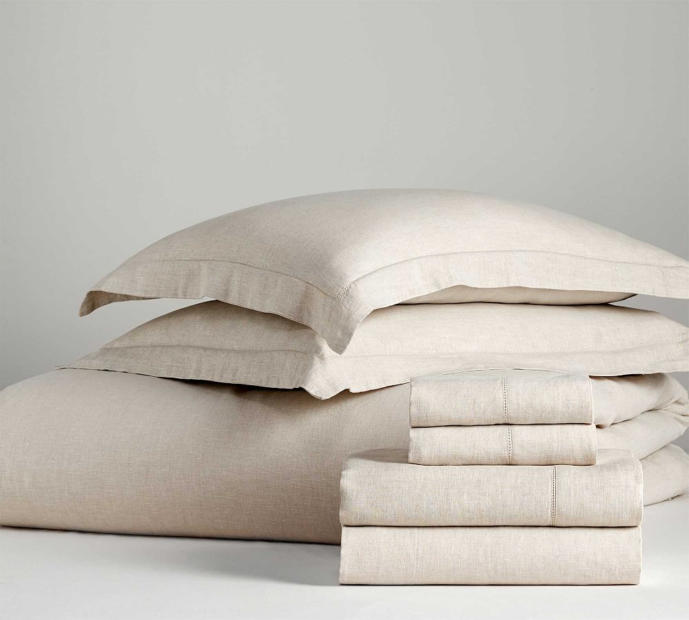 Belgian Flax Linen Solid Duvet Cover Set | Pottery Barn