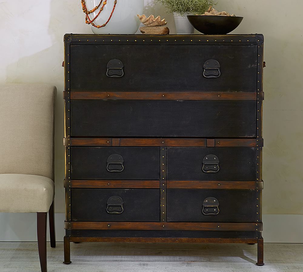 Ludlow Trunk Secretary Desk, Office Desk Pottery Barn