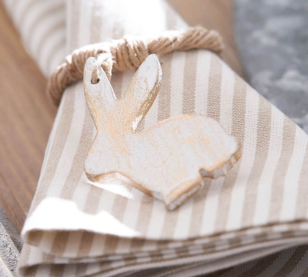 Wood Bunny Napkin Ring, Set of 4 Pottery Barn