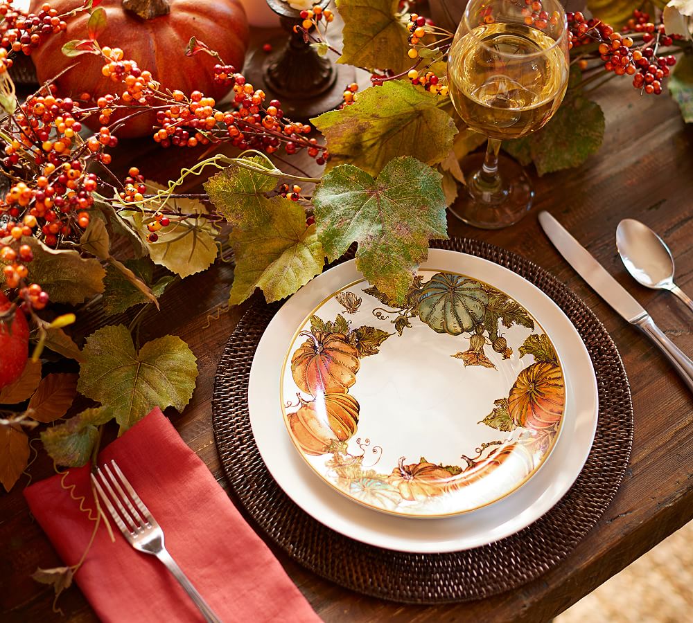 Heritage Pumpkin Salad Plate, Set of 4 Pottery Barn