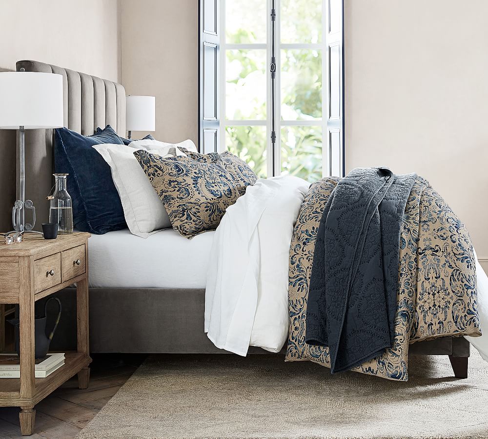 Stormi Damask Print Patterned Duvet Cover & Sham Pottery Barn
