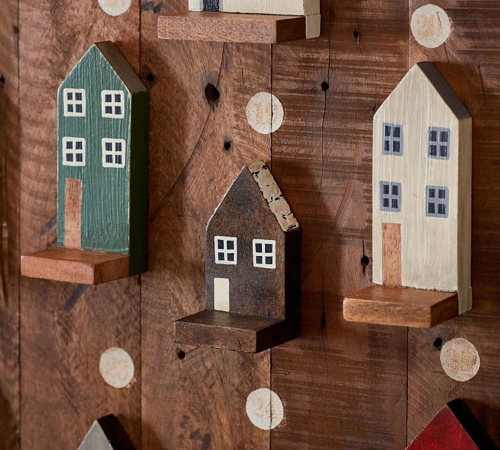 Wooden Houses Wall Advent Calendar | Pottery Barn