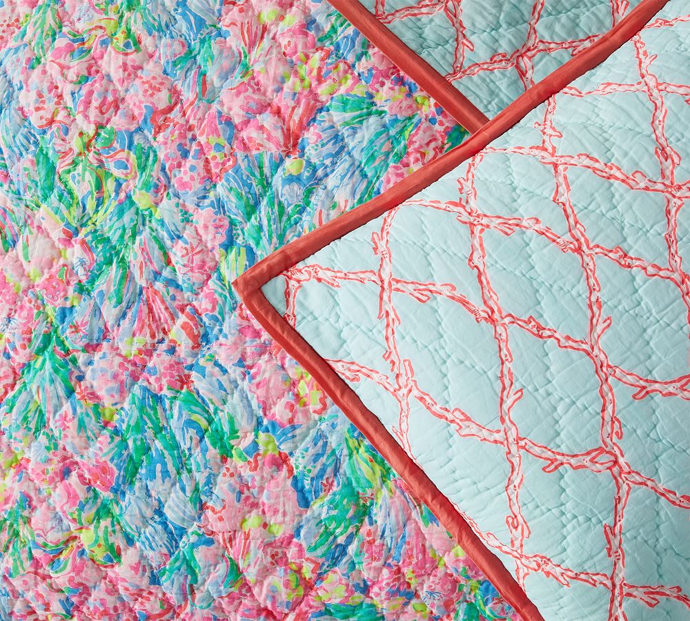 Lilly Pulitzer Fan Sea Pants Reversible Pillow Sham Pottery Barn