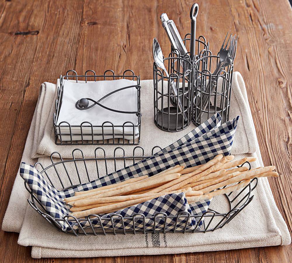 Farmhouse Wire Flatware Caddy Kitchen Accessories Pottery Barn