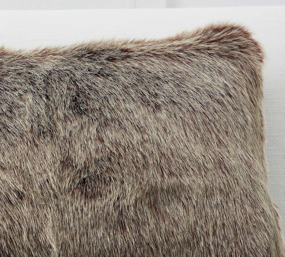 Faux Fur Luxe Mink Lumbar Throw Pillow Cover Pottery Barn