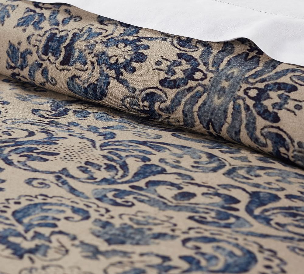 Stormi Damask Print Patterned Duvet Cover & Sham Pottery Barn
