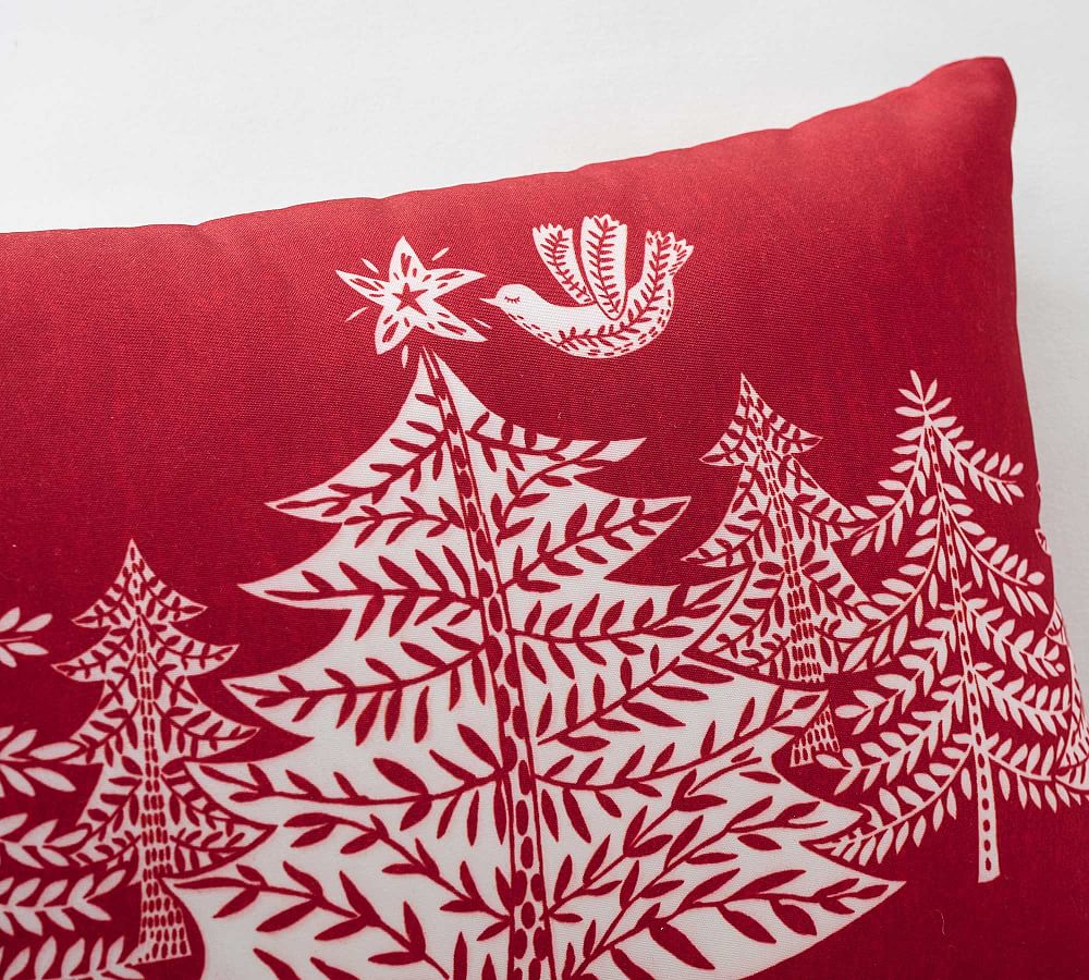 Christmas Tree Forest Outdoor Lumbar Throw Pillow Pottery Barn