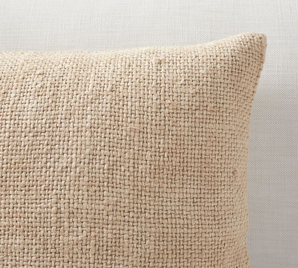 Faye Textured Linen Pillow Cover Straw Pottery Barn
