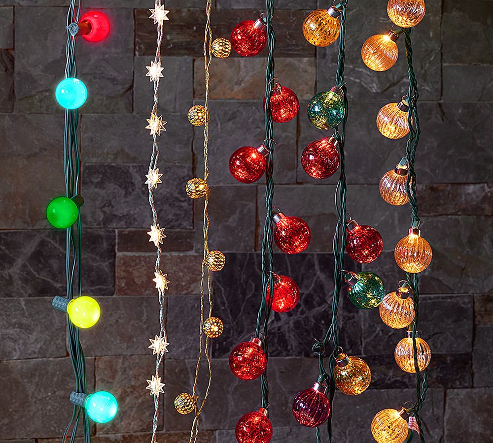 Jewel Tone Mercury Glass String Lights Pottery Barn