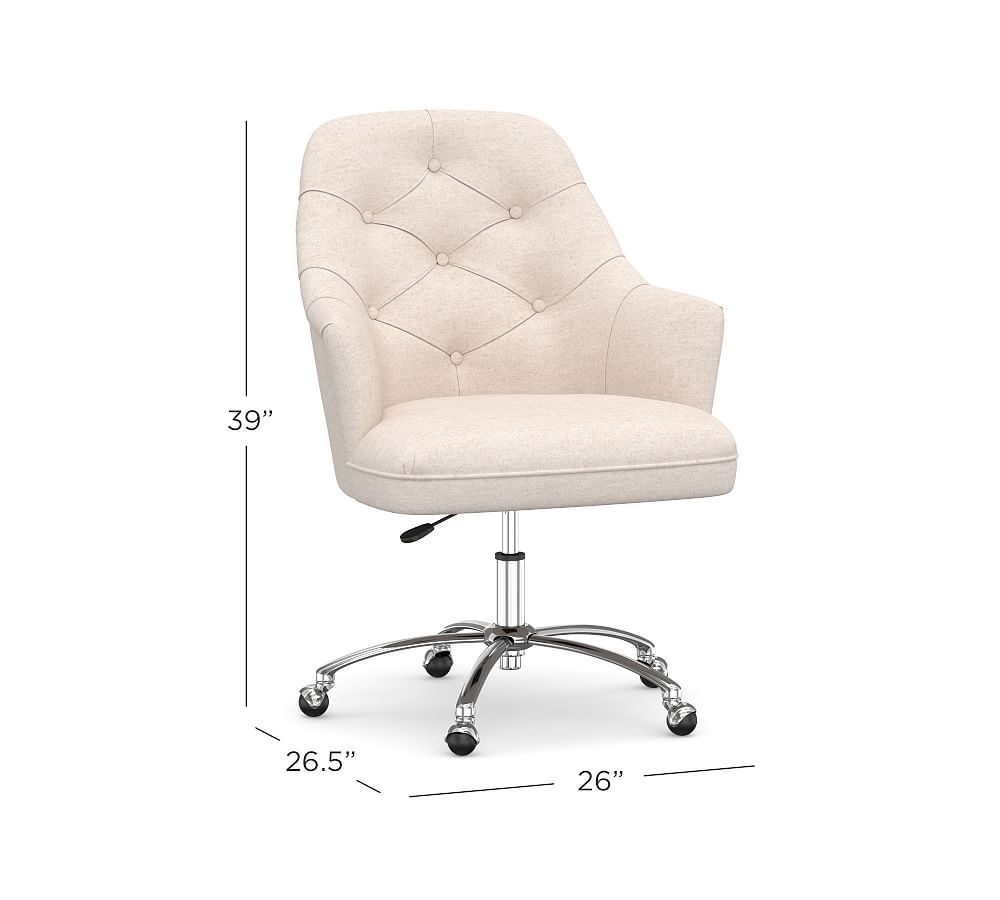 Everett Upholstered Swivel Desk Chair | Pottery Barn