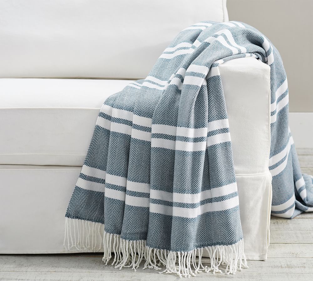 Picnic Striped Throw Blanket | Pottery Barn