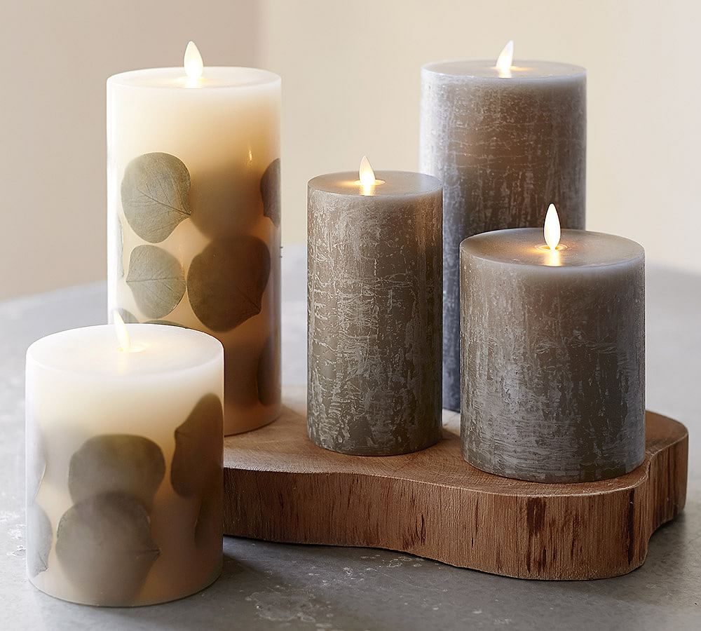 Premium Flicker Flameless Wax Candles Eucalyptus Pottery Barn