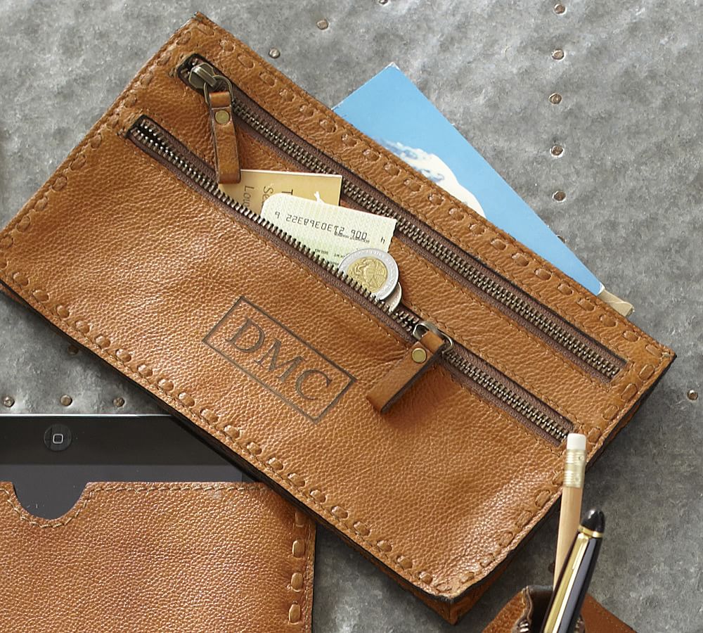 Rio Leather 3Zip Travel Organizer Pottery Barn