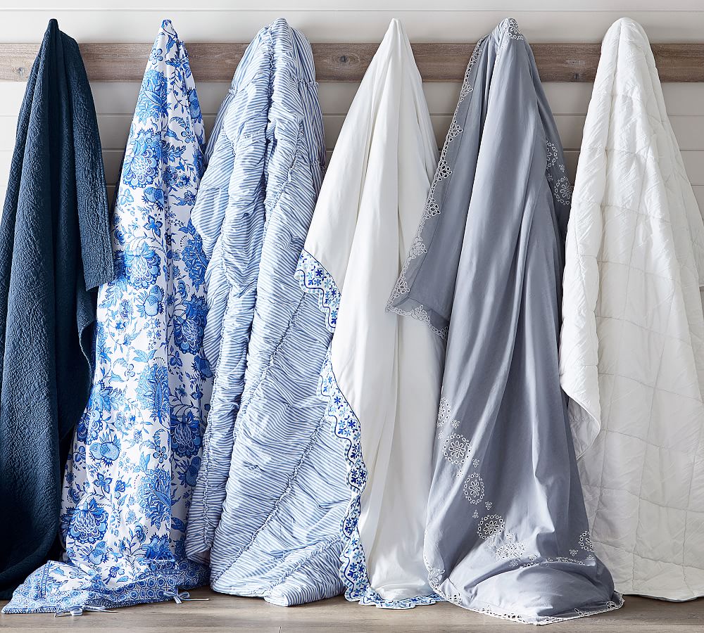 Stella Eyelet Patterned Duvet Cover & Sham Pottery Barn