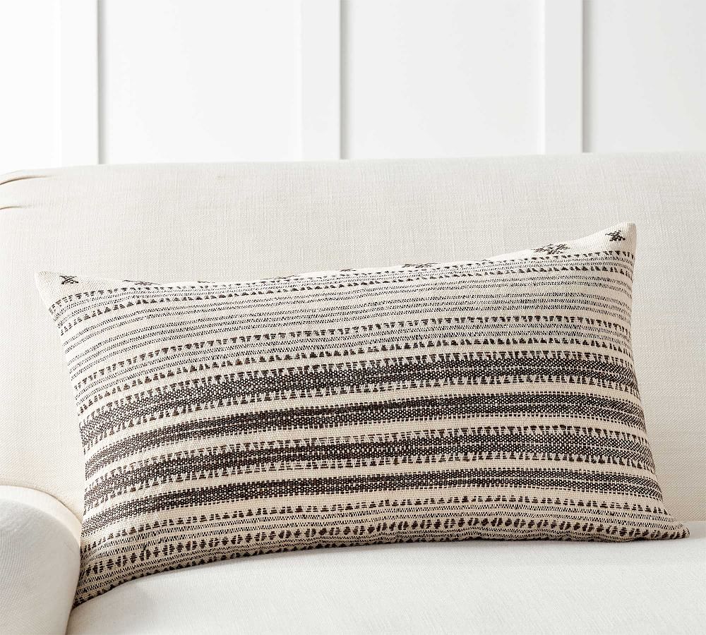 Raina Textured Lumbar Pillow Cover Pottery Barn