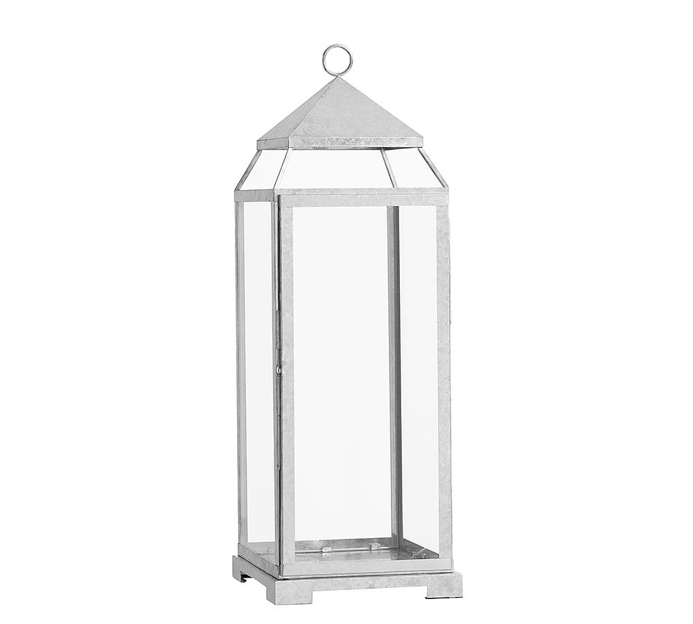 Malta Glass & Metal Lantern Galvanized Finish Pottery Barn