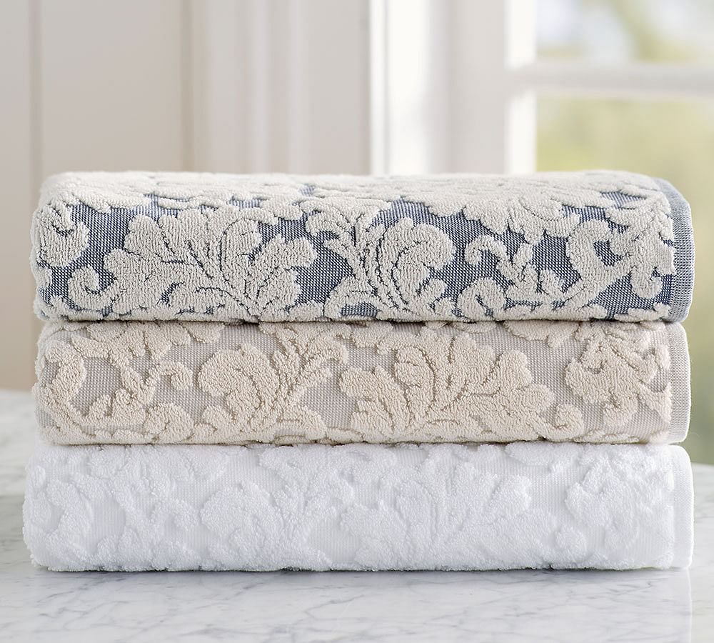Jacquard Medallion Aerospin™ QuickDry Sculpted Bath Towels Pottery Barn