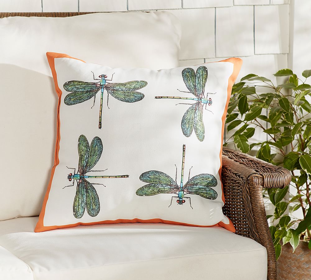 Dragonfly Skimmer Outdoor Throw Pillow Pottery Barn