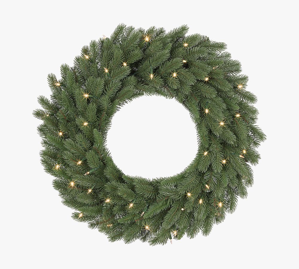 Faux PreLit Classic Fraser Fir Wreath & Garland Pottery Barn