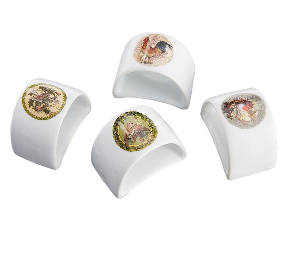 Twelve Days of Christmas Napkin Ring, Set of 12 Pottery Barn