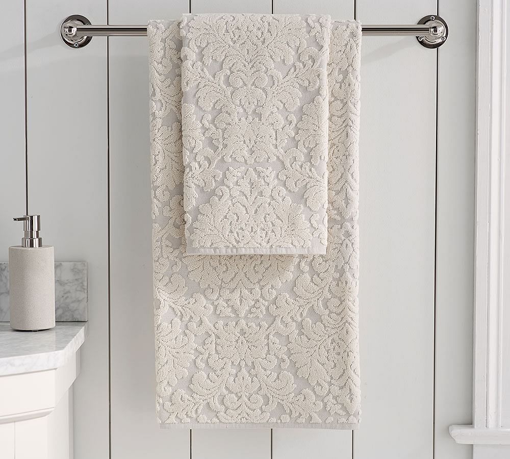 Jacquard Medallion Aerospin™ QuickDry Sculpted Bath Towels Pottery Barn
