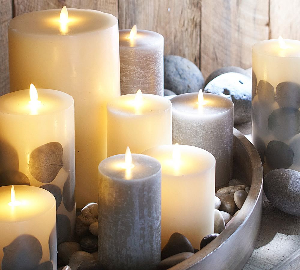 Premium Flicker Flameless Wax Candles Eucalyptus Pottery Barn