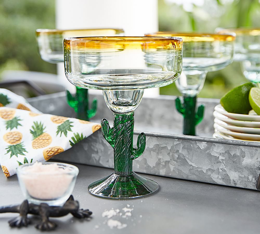 Uno Mas Cactus Margarita, Set of 4 Pottery Barn