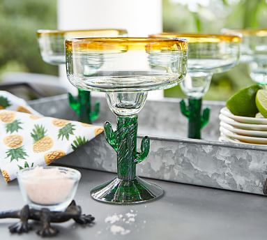 Uno Mas Cactus Margarita, Set of 4 | Pottery Barn