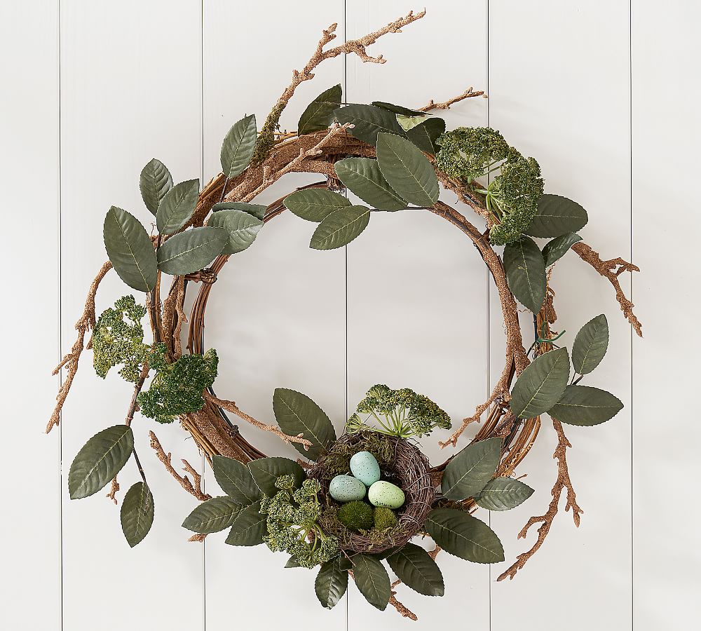 Rustic Easter Wreath With Nest Pottery Barn