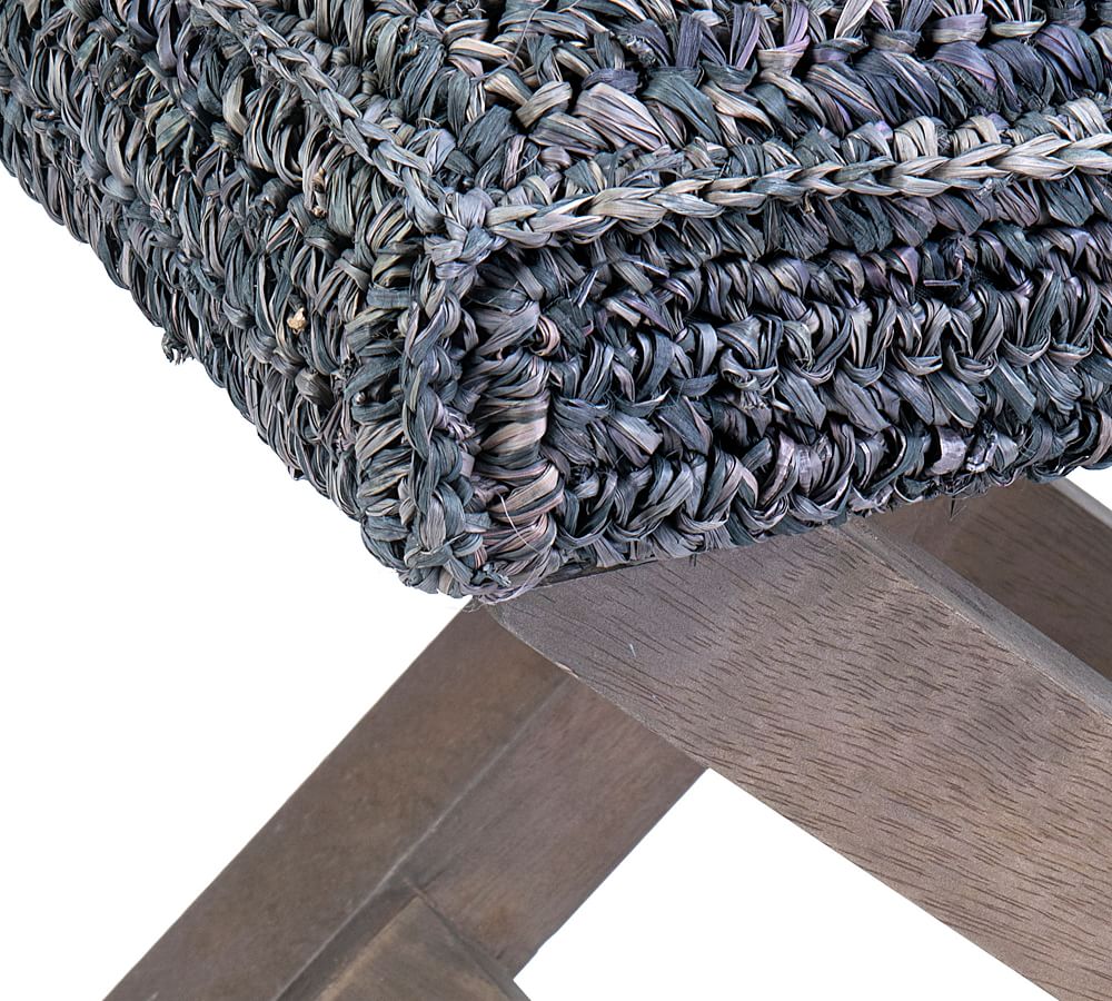 Raffia XBase Accent Stool Pottery Barn