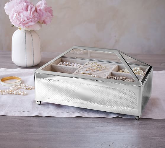 Conservatory Metal & Glass Jewelry Box Pottery Barn