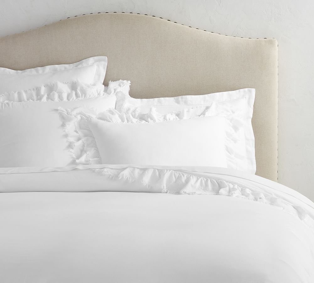 Double Ruffle Cotton Duvet Cover & Shams Pottery Barn