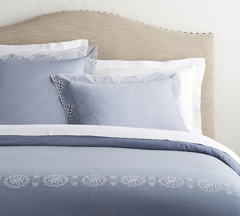 Stella Eyelet Patterned Duvet Cover & Sham Pottery Barn
