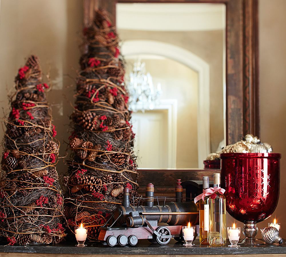 Red Mercury Glass Hurricane Candle Holder Pottery Barn