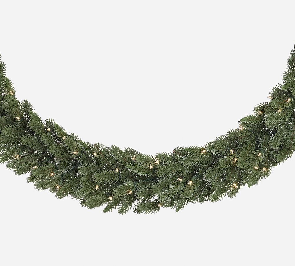 Faux PreLit Classic Fraser Fir Wreath & Garland Pottery Barn