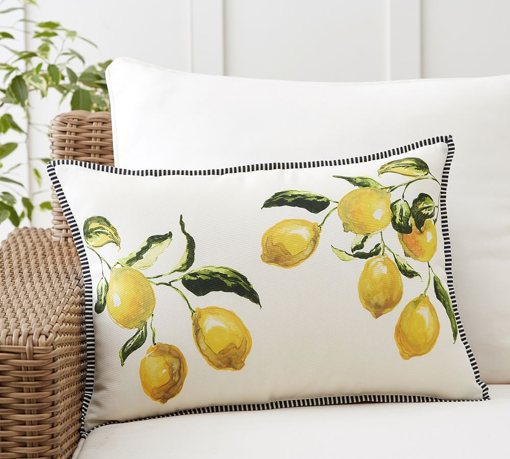 Lemon Branch Outdoor Lumbar Pillow | Pottery Barn