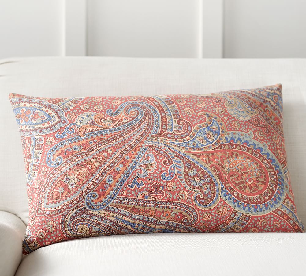 Gayle Paisley Lumbar Decorative Pillow Cover Pottery Barn