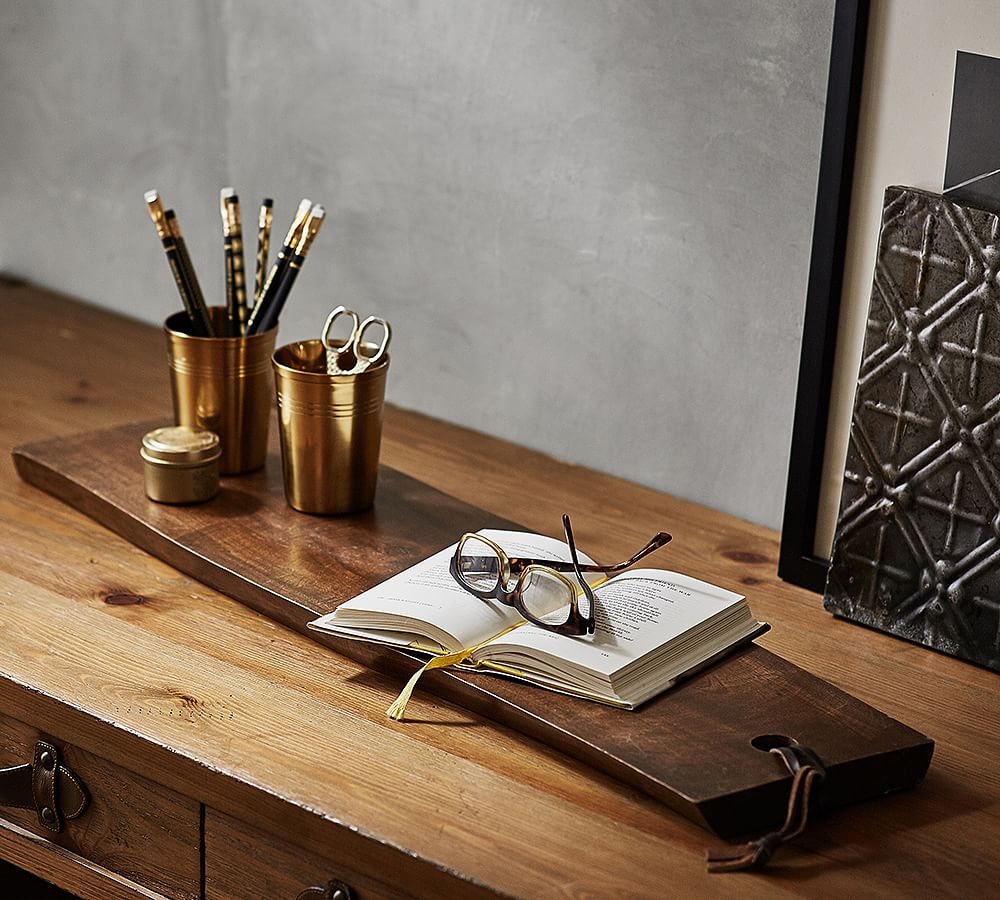 Live Edge Wood Slab Decorative Tray Pottery Barn