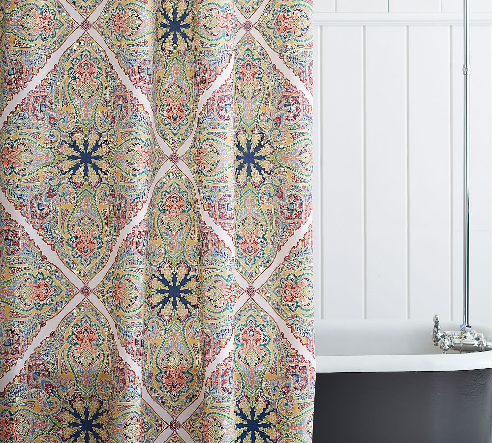 Penelope Organic Shower Curtain Pottery Barn