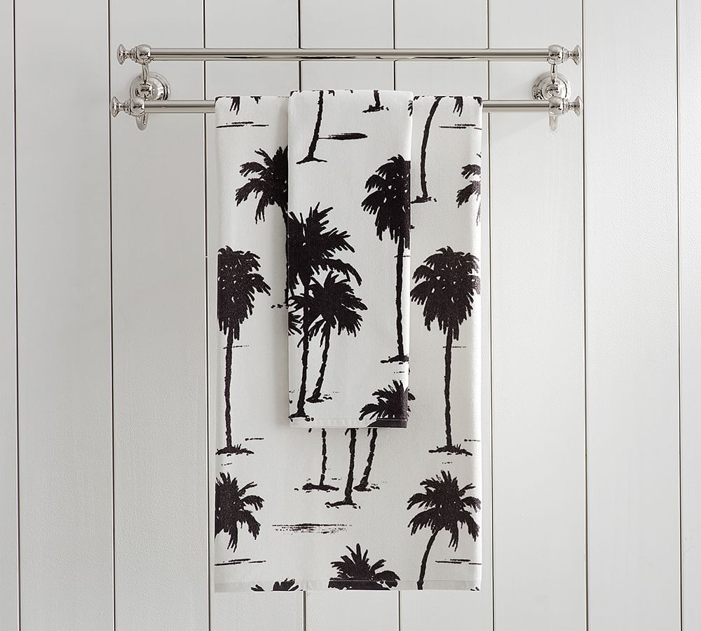 Palm Tree Organic Bath Towels Pottery Barn