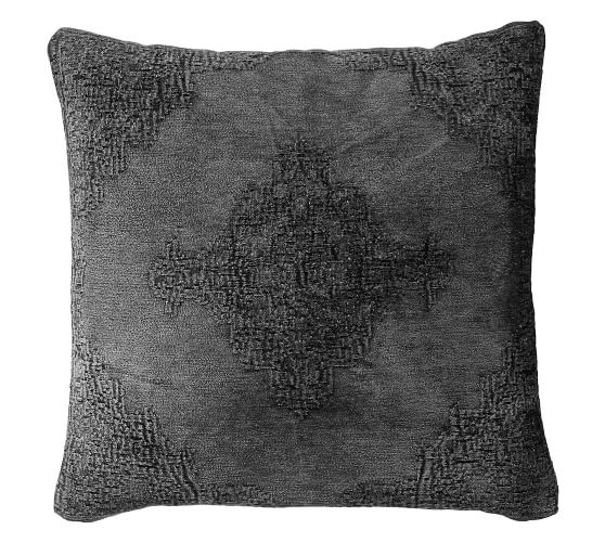 Maddie Textured Pillow Cover Black Pottery Barn