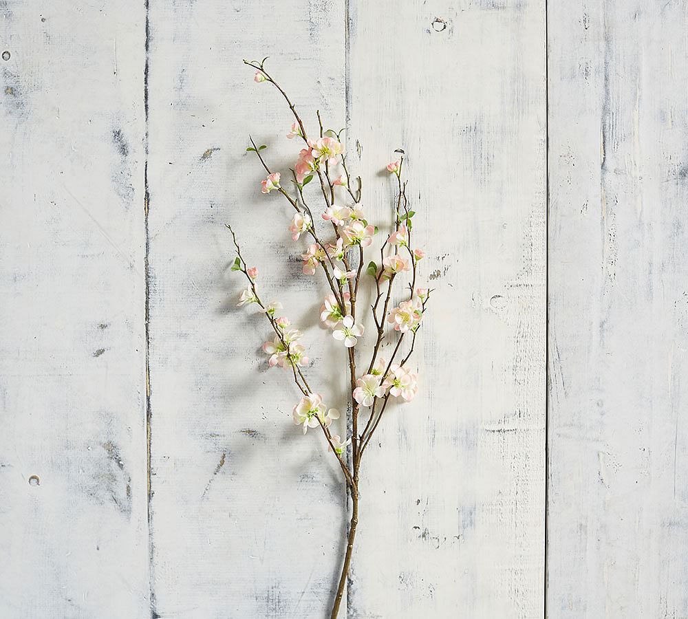 Faux Quince Branch Artificial Flowers Pottery Barn