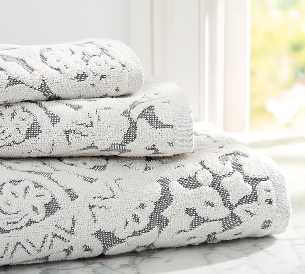 Sammie Tile Sculpted 650gram Weight Bath Towels Pottery Barn