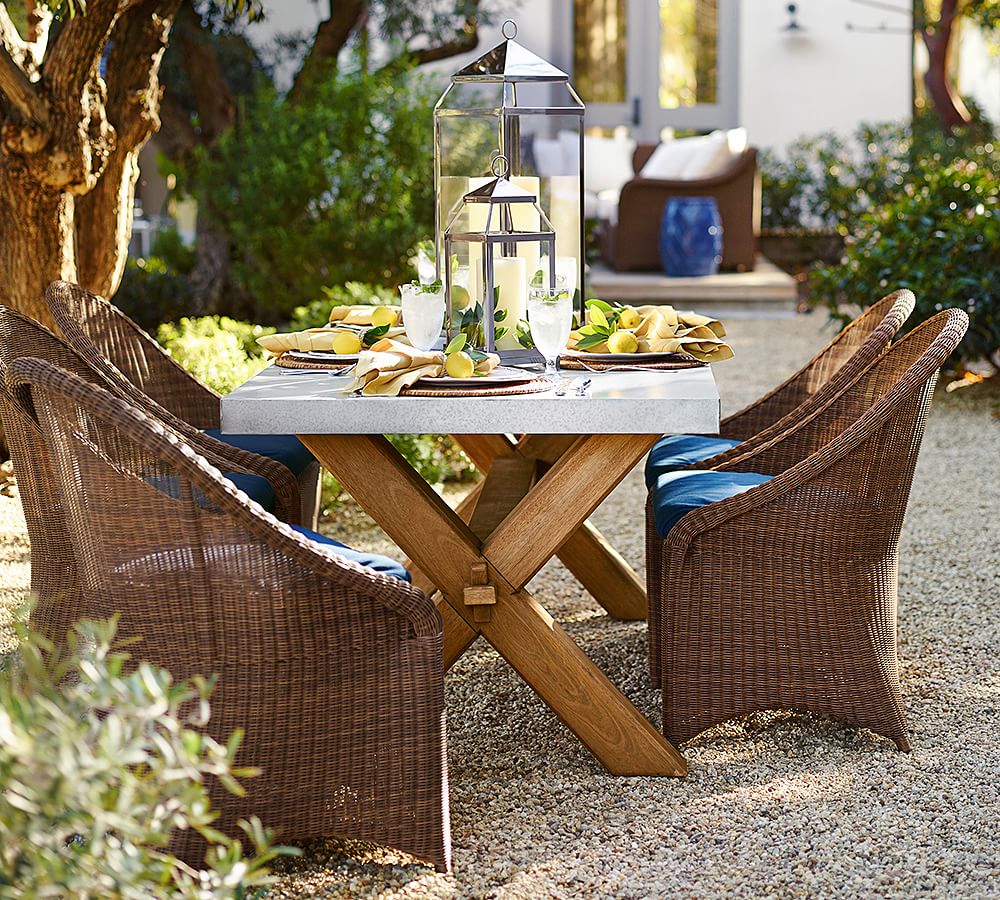 zinc top dining table pottery barn