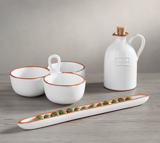 Terracotta White Olive Oil Cruet Pottery Barn