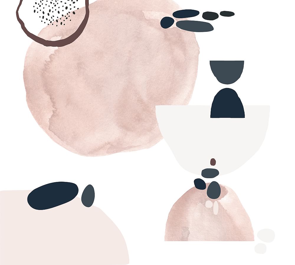 Blush Circular Abstract Removable Wall Decal Pottery Barn