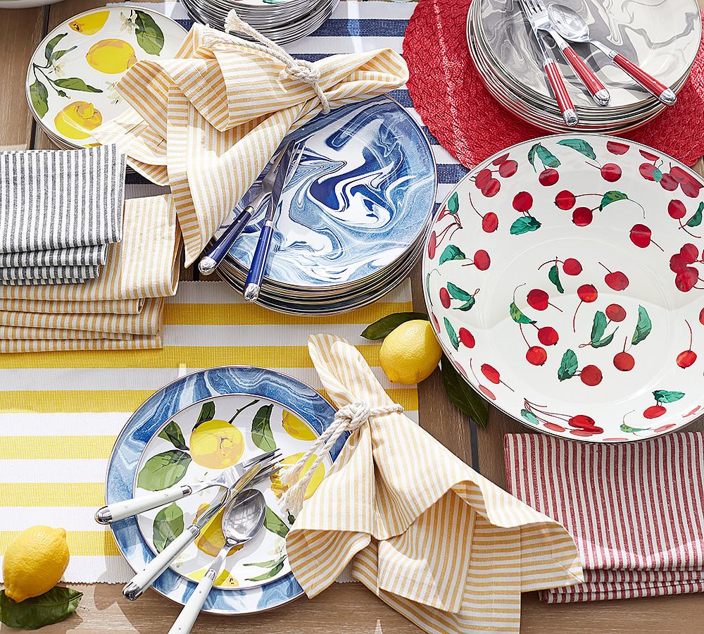 Lemon Enamel Salad Plate, Set of 4 Pottery Barn